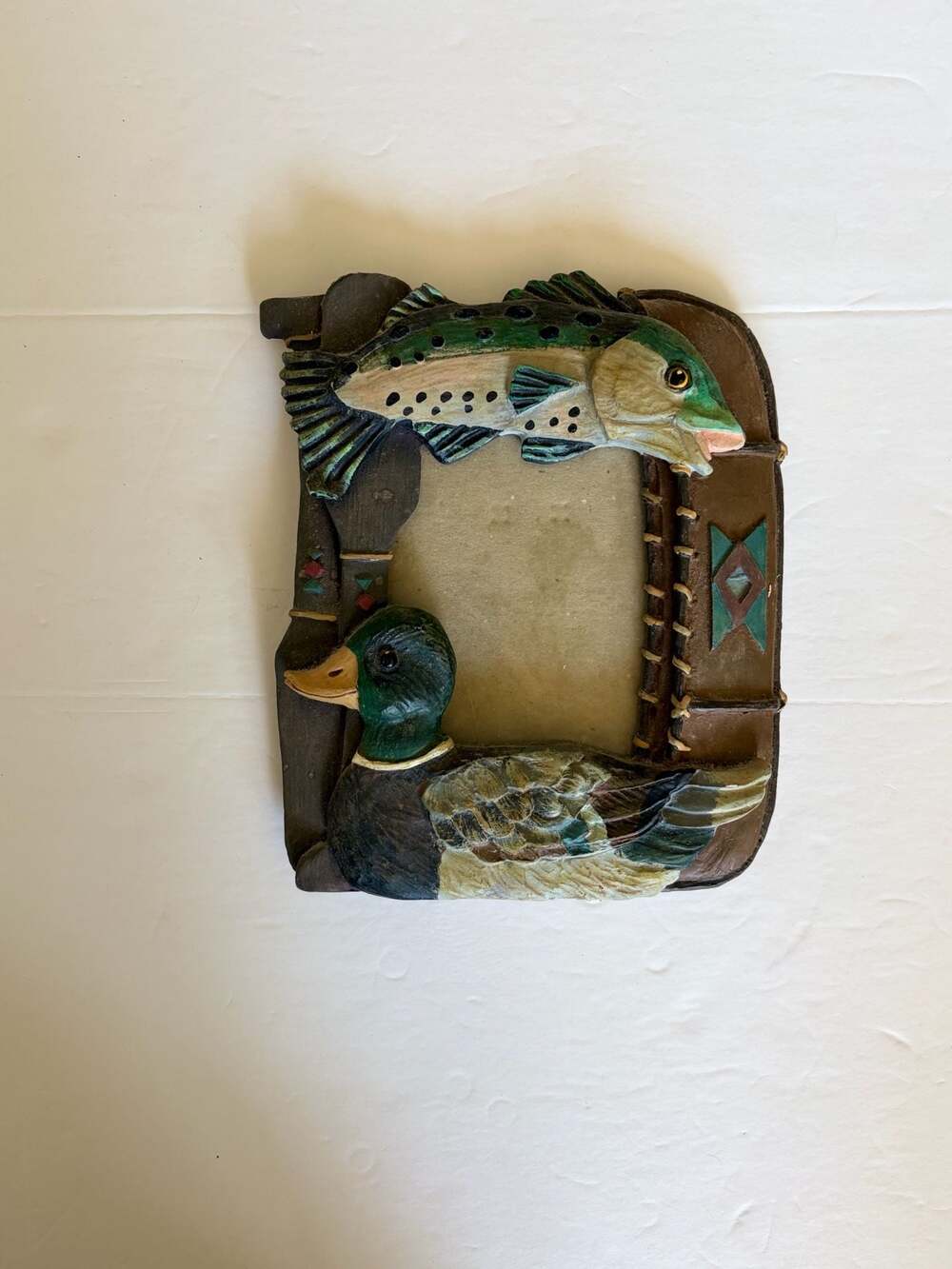Figi Graphics 3D Fishing and Duck Resin Photo Frame